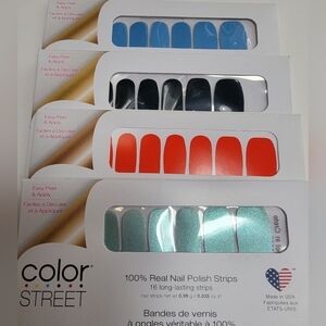 Color Street Real Nail Polish Strips 4 Sets Manicure In Minutea NWT